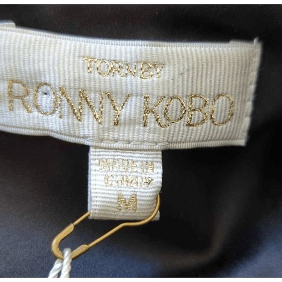 NWT Torn by Ronny Kobo Black Faux Vegan Leather Mini Dress with Cutout Detail Si - Picture 4 of 5